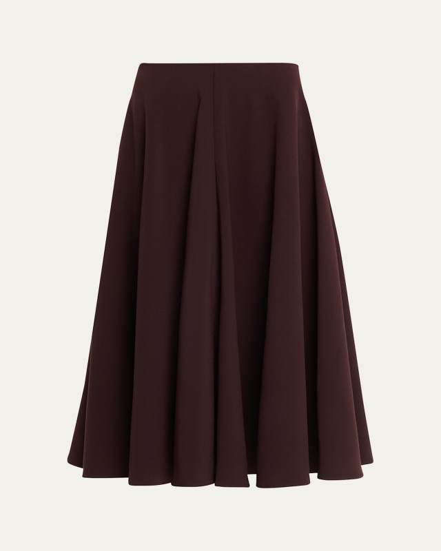 Front-Seam Circle Midi Skirt